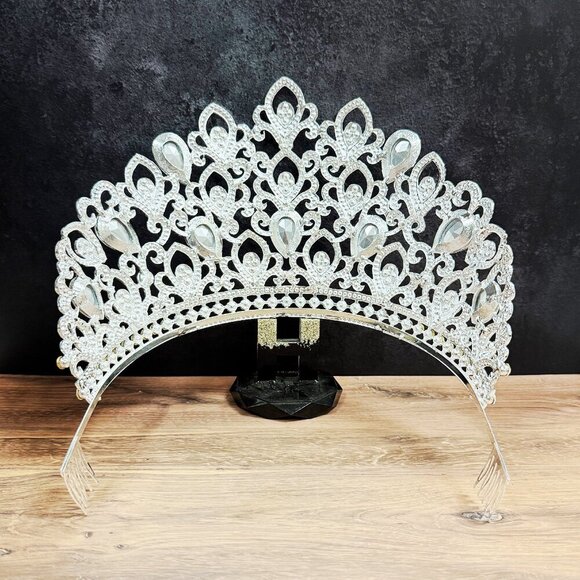 Silver Comb Crown, Bridal Crown, Wedding Hair Jewelry, Homecoming Prom Crown